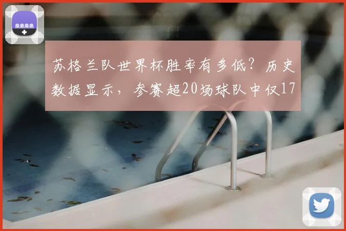 苏格兰队世界杯胜率有多低?历史数据显示,参赛超20场球队中仅17%胜率垫底,仅好于印尼